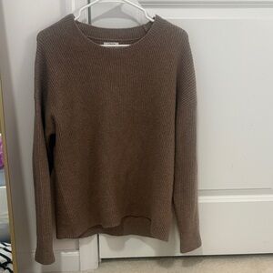 Brown Ribbed J Crew Sweater